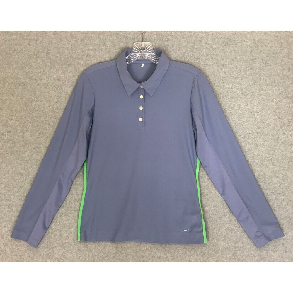Nike Dri-FIT Golf Polo Shirt Women's XS (0-2) Long-Sleeve Blue‎ Stretch Casual
